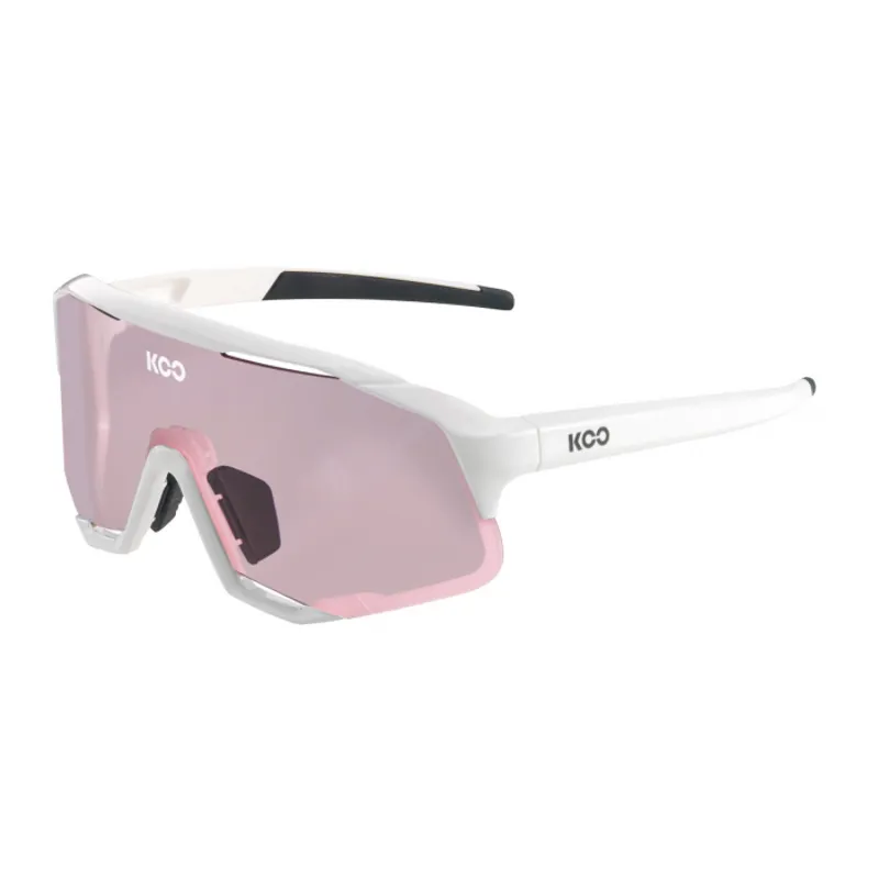 Koo Demos White Frame Photochromic Pink Lenses Uni